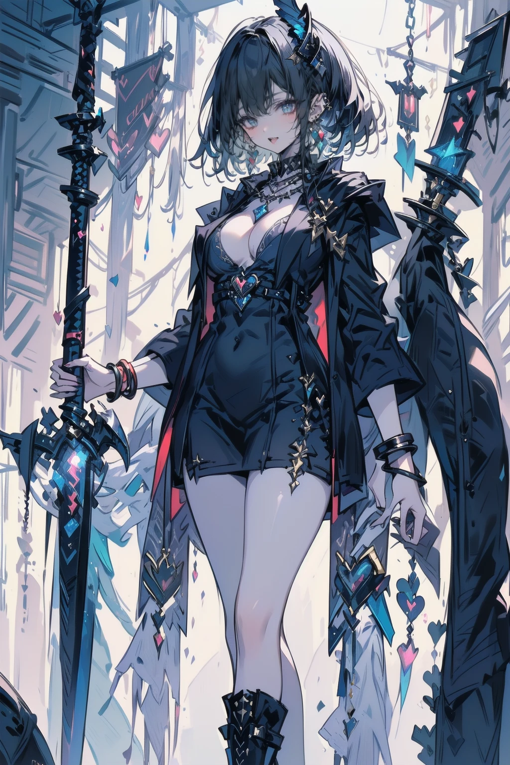 One young and beautiful woman,(Highest quality,Extremely detailed depiction,Incredible high resolution,Anatomically accurate depiction,Curvy Legs),(Glowing Skin,Glowing Skin),(A female swordsman with a noble aura),(Blue Armor,Blue Boots,Metal embroidery,Transparent gemstones and precious metals decoration,Exquisite armor detailing,Holy sword,Valkyrie Helmet,Cape,White tights),(blue eyes,Half-closed eyes:1.3,Shadowed face,lipstick,There is cleavage in the chest,Cool look),eyelash,Luxury Accessories,Earrings,necklace,bracelet,Standing posture