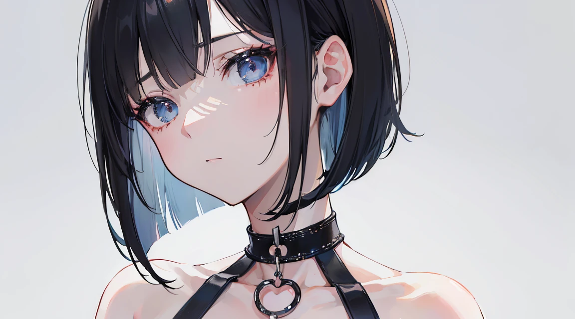 (Bob Cut Hair:1.2),(Put on a choker, Wearing a black Blythe:1.2),1 girl,Japanese,21 years old,(Small breasts:1.3),(Highest quality,masterpiece:1.3,超A high resolution,),(Ultra-detailed,Caustics),(Photorealistic:1.4,RAW shooting,)Ultra-Realistic Capture,Very detailed,High resolution 16K human skin close-up。 Natural skin texture、,Pores、、It needs to be detailed enough to be easily identifiable。 Skin should be even-toned and healthy looking。 Use natural light and colour, Sad expression, Looking at the camera, Perfect dynamic composition, Outdoor