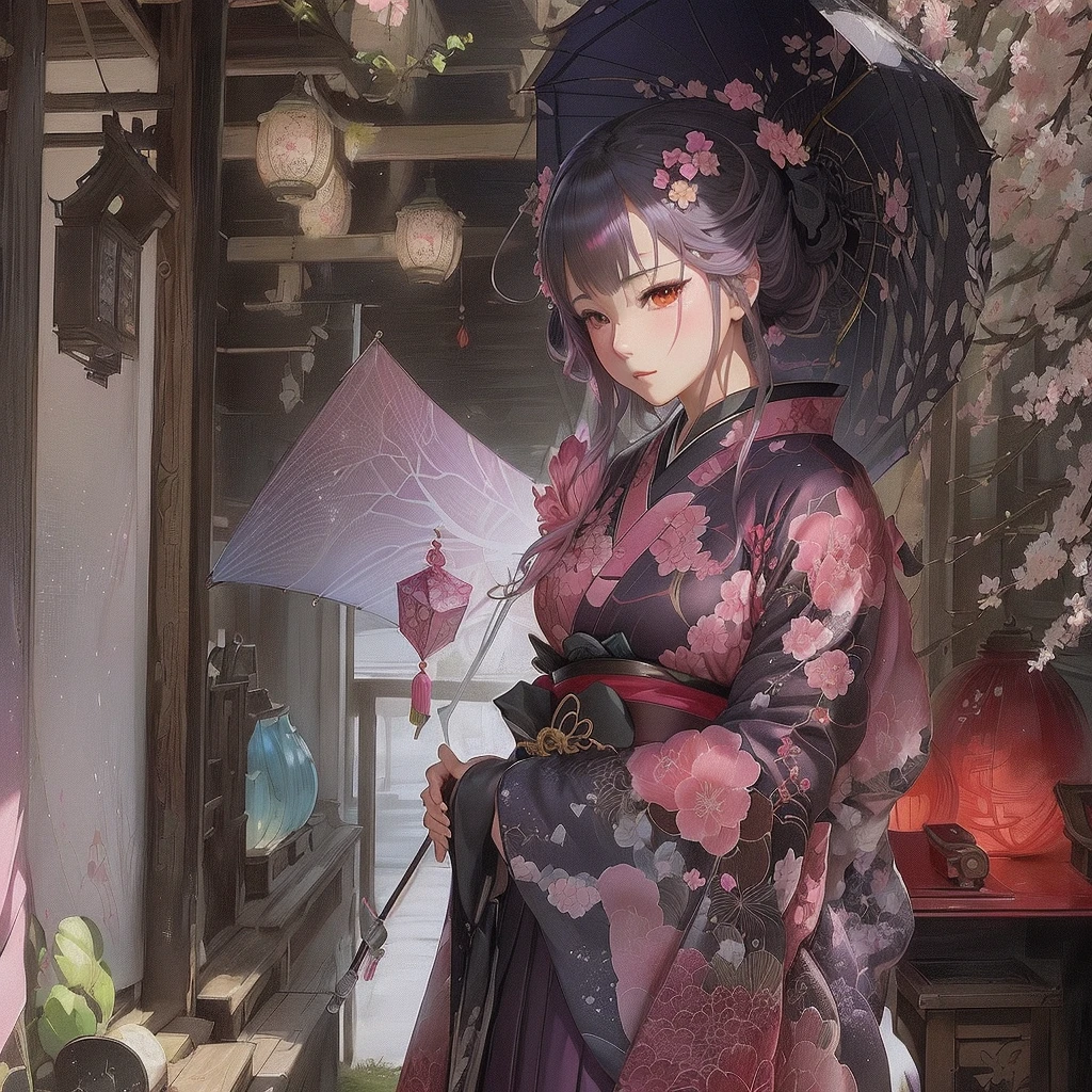 Anime girl in a kimono holding a pink umbrella, Beautiful anime artwork, Anime fantasy artwork, 2. 5 d cgi Anime fantasy artwork, Detailed anime artwork, Zerochan Art, Anime fantasy illustration, Detailed anime art, Beautiful anime art, Detailed digital anime art, Anime Style 4k, Best anime 4k konachan wallpaper, Beautiful fantasy anime, clean Detailed anime art