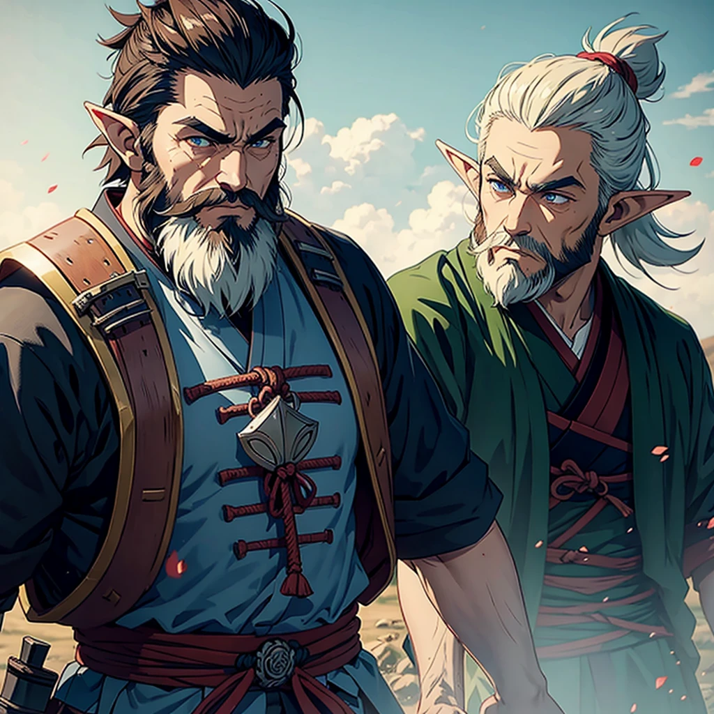 Beard samurai man elf