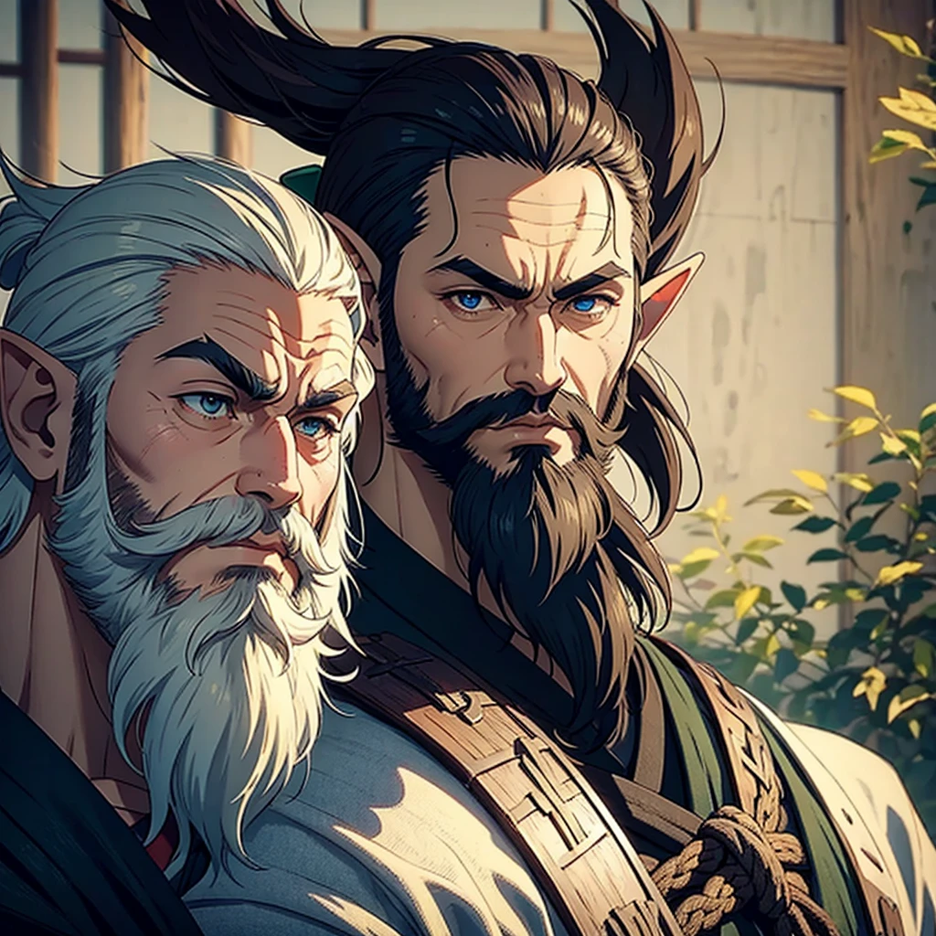 Beard samurai man elf