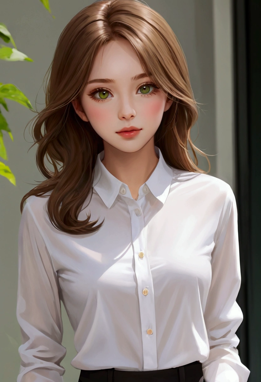 Emily is a 23-year-old girl,has light brown hair, Usually tied in a bun or ponytail. His eyes are green,Expressive, Conveys his gentle and warm personality. She is of average height, Approx. 1.65 minutes, Benefit from regular exercise,Slim and stylish. Emily likes to dress simply and comfortably, Wear practical clothes, Long-sleeved shirts and neutral colors. She usually wears light makeup, Love the natural look. best quality, Realistic photos, 32 thousand.