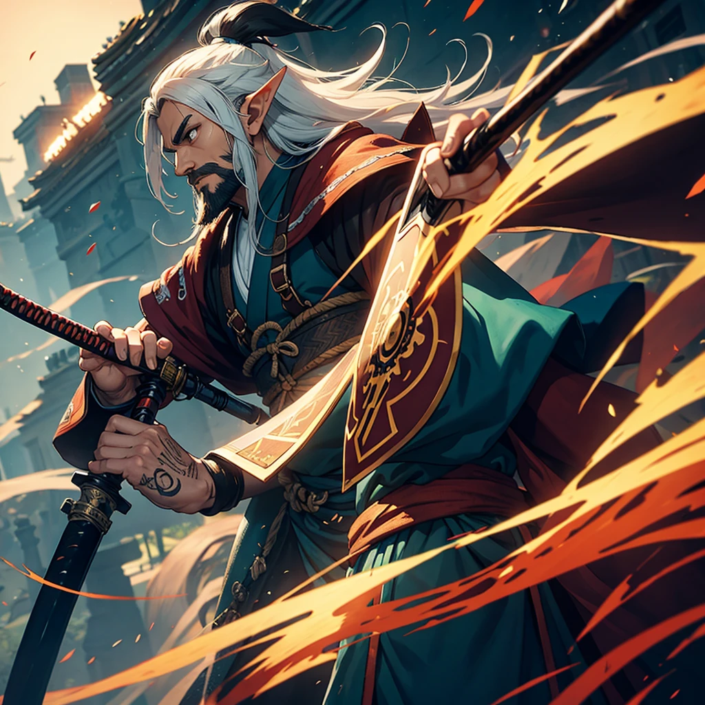 Beard wind samurai elf