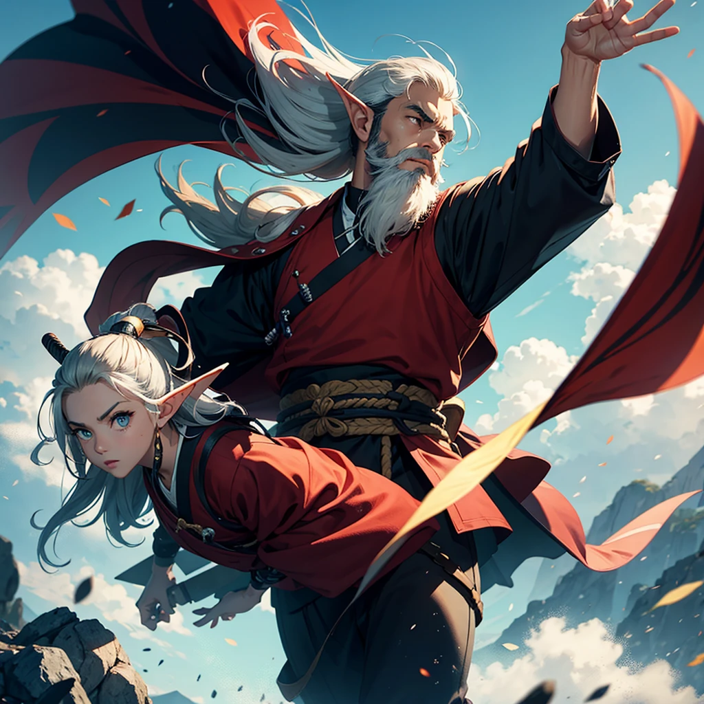 Beard wind samurai elf