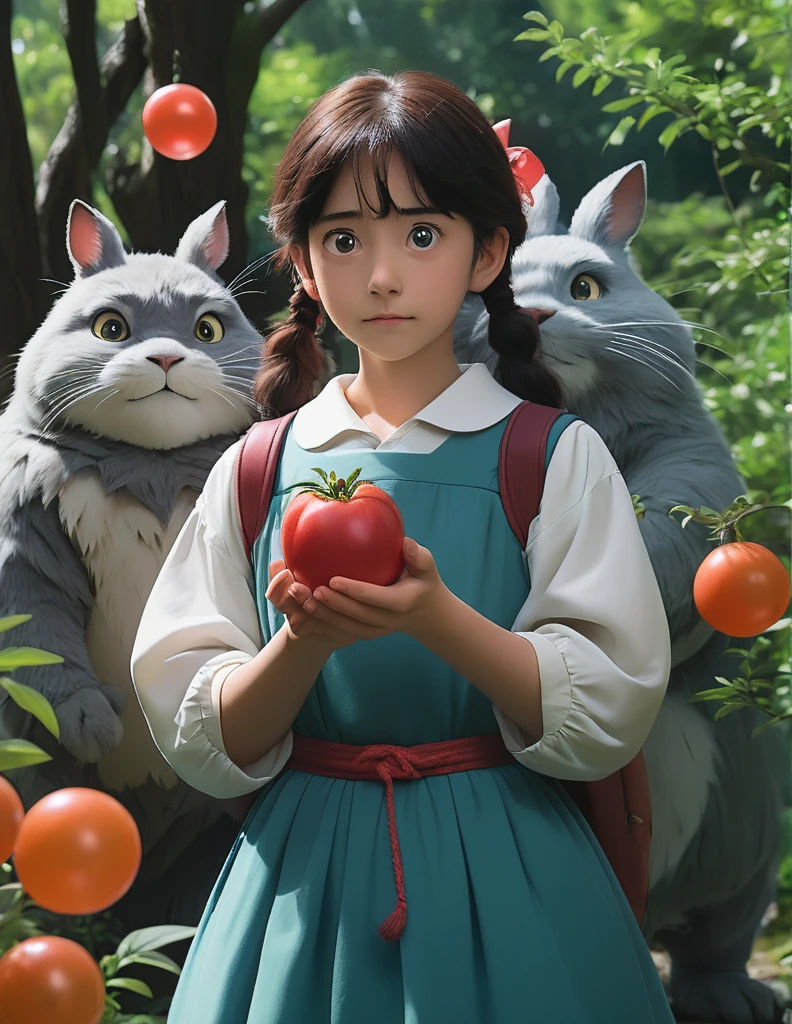 Ghibli style in Live Action 先生が学校の講堂の壇上in本を読み上げている様子