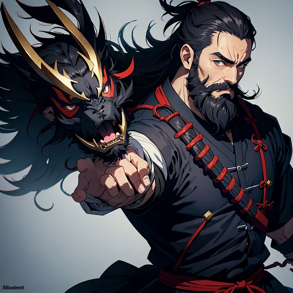 Beard dark samurai