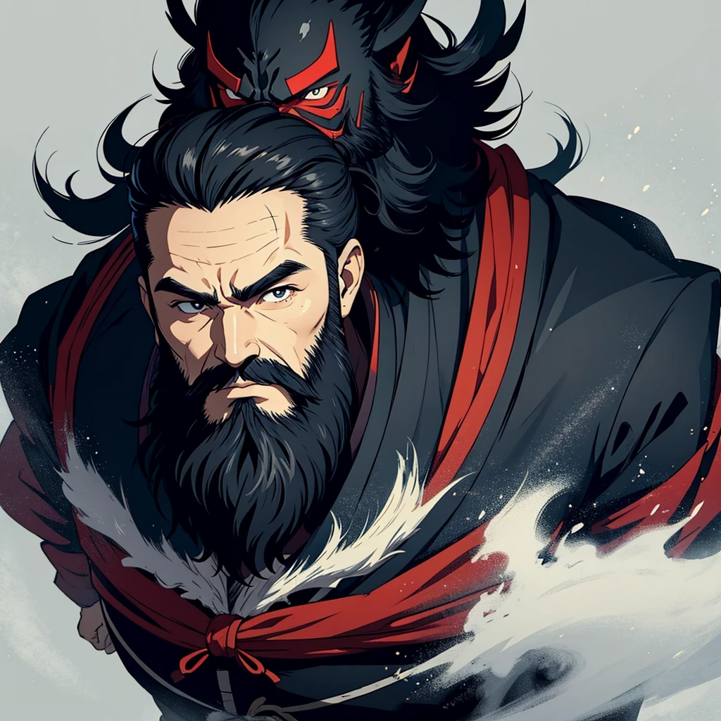 Beard dark samurai
