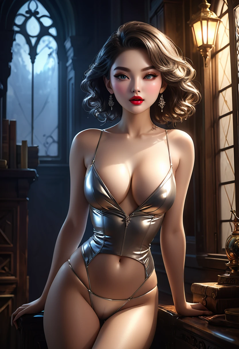 Beautiful woman、Surreal、Very detailed、extremely realistic、Realistic as a photo、One girl、Beautifully detailed eyes、Beautifully detailed lips、Highly detailed faces and features、Long eyelashes、Temptingなポーズ、erotic、Functional、Lustful、Provocative、close、Enchanting、Enchanting、Voluptuous、Functional、Shiny skin、Perfect Skin、Perfect body、grace、grace、Mature、Female、Functional、Enchanting、Tempting、Enchanting、Enchanting、Impression、amazing、Breathtaking、Cinematic lighting、Dramatic lighting、Chiaroscuro Lighting、High-end digital art、masterpiece、Concept Art、Super detailed、Super detailed、8k、highest quality、Surreal、Realistic as a photo