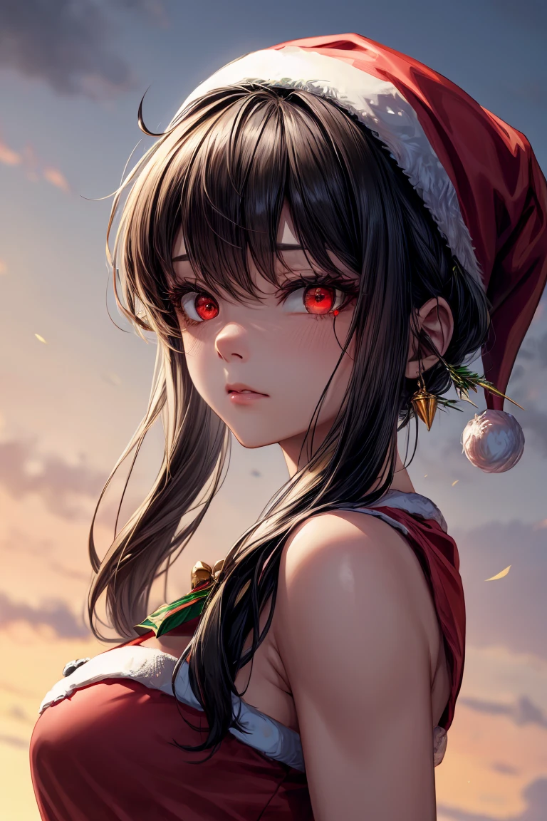 Ajof, side locks, golden hairband, hair adornments, ((Red eyes:1.5)), gold earring, Large breasts,((black hair:1.5)), BREAK (santa costume:1.5), BREAK looking at viewer, closed mouth, standing, front view ,(background gradient:1.2) ,nsfw,
BREAK (masterpiece:1.2), best quality, high resolution, unity 8k wallpaper, (illustration:0.8), (beautiful detailed eyes:1.6), extremely detailed face, perfect lighting, extremely detailed CG, (perfect hands, perfect anatomy),