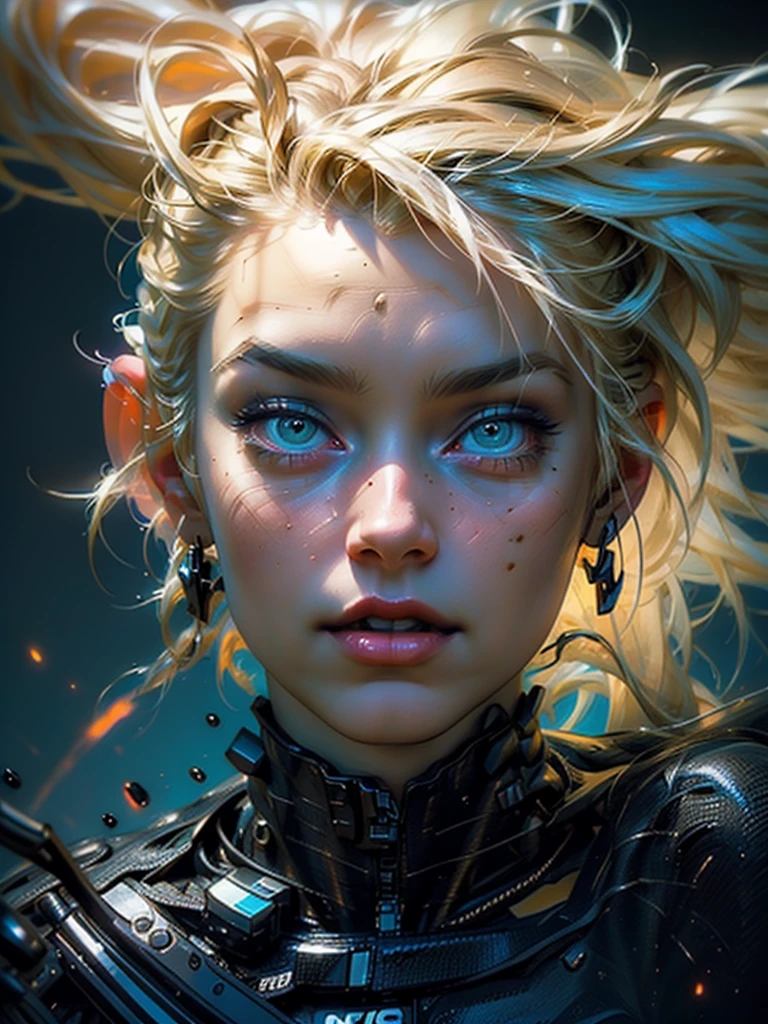 digital art, equality, <lora:epi_noiseoffset2:1>, (sunlight on face), filmgrain, wearing heavy black iron armor, wide opened eyes, hdr, (flying translucent aqua butterflies:1.15), a photo that tells a (conceptual:1.4) story, dark blonde hair, <lora:add_detail:0.6>