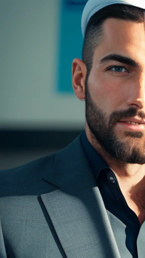 A handsome Hebrew man focus on face