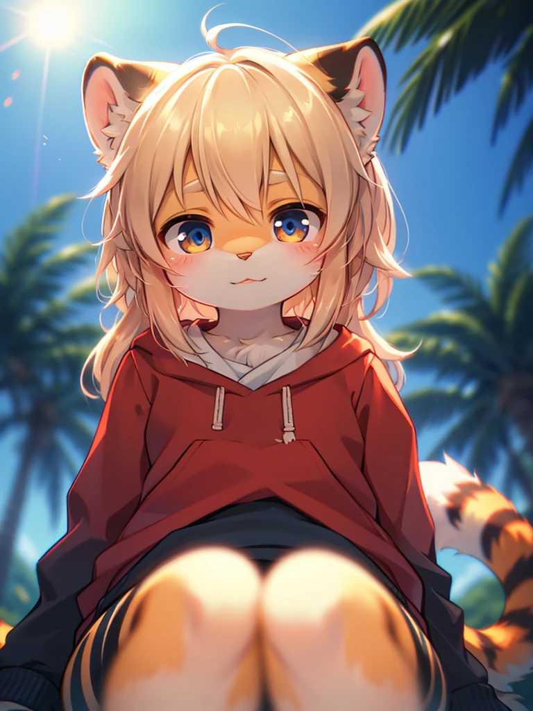 (Sumilux f1.4 50mm , low Latitude old color negative film , cross process , bokeh, flare, chromatic aberration , soft focus, (Shallow focus) , soft glow , Maximum aperture, low Key , Transparent depiction) , kawaii coquettish , A story about capturing a tomboyish tiger girl and training her to be my lovey-dovey pet