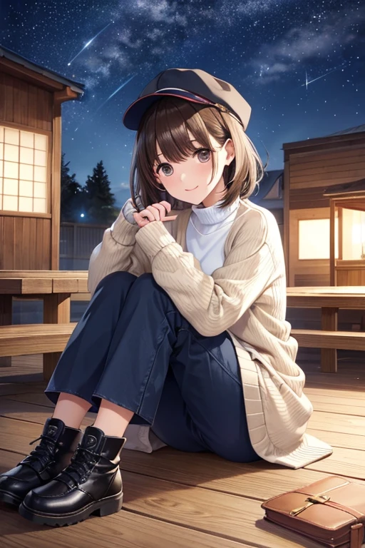 anegasaki nene、Shiny brown hair, short hair, (Beautiful brown eyes、Sparkling eyes, Fine grain)、smile、Super detailedな目、Highly detailed face, Highly detailed eyes,
Ultra-high resolution, Superior Quality, Highest quality, Super detailed, Realistic, 8k, RAW Photos, Highest quality, masterpiece, Attractive girl, A wonderful girl,
Beautiful girl enjoying the starry autumn sky、
Stargazing on a picnic date、Holding hands with the night sky as background, Search for constellations、Enjoy a romantic meal under the stars、
Rooftop or rooftop date、Hand in hand、While looking up at the starry sky together、優しい言葉とsmileを交わす時間を過ごしましょう、
Camp Schedule、Lying together in a tent and gazing at the starake a wish on a star、
Search for constellations、While talking about the stars、It can also deepen the distance between you、
Take photos with your partner or friends against the backdrop of the starry sky、星を指差してsmileで写真を撮ったりしましょう、
A feminine dress with lace and frills is paired with boots or pumps.、Choose a dress in autumnal colors or floral patterns., it will give off a sense of the season and stand out for its cuteness、
This style layers a shirt or cardigan over a T-shirt or turtleneck.、
Pair with sneakers or boots for a casual and stylish look.、
Loose, Oversized knit top and leggings.、Wear boots or loafers to complete your autumn look.。We also recommend a bohemian style that combines a maxi skirt or wide pants with a blouse and cardigan.。、Accessorize with flat sandals or boots to show off your individuality., This style is perfect for fall evenings.、
A casual style that combines sweatpants or sweat dresses with sneakers or ankle boots.、Pair it with a voluminous hairstyle or cap for a trendy and cute impression、
This style incorporates leather jackets and leather skirts.、Pair it with a simple top or knitwear.、Pair it with boots or sneakers、Edgy style for autumn evenings。、
A style that combines a pleated skirt with a simple top or knit.、Belt and tights、Pair it with boots for a cute and mature look.、
This style combines embroidered blouses and jackets with skirts.、Pair it with loafers and boots for a slightly classic and cute vibe、
This style combines a knit vest with a long-sleeved top or shirt and skirt.、Pair with ankle boots or sneakers, Add a scarf or hat as an accent、Perfect style for autumn evenings。、cute