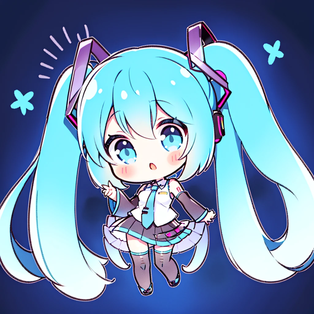 Very cute and beautiful chibi anime girl mikudef,full body,esbian、Standing、very detailed face and eyes、Clear contours、solo、Playing electric guitar, recbooth