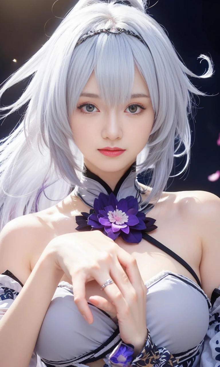 best quality, tmasterpiece,Ultra-high resolution,Clear face,(Reality:1.4),ferpect lighting,(upper body shot), (photorealistic:1.50), anime wallpaper, Guviz style artwork, cover-up fantasy up to magic , by Yang J, Guviz, beautiful artwork illustration, beautiful digital artwork, beautiful digital illustration, Li Song, beautiful anime portrait, art style in Beauvot,