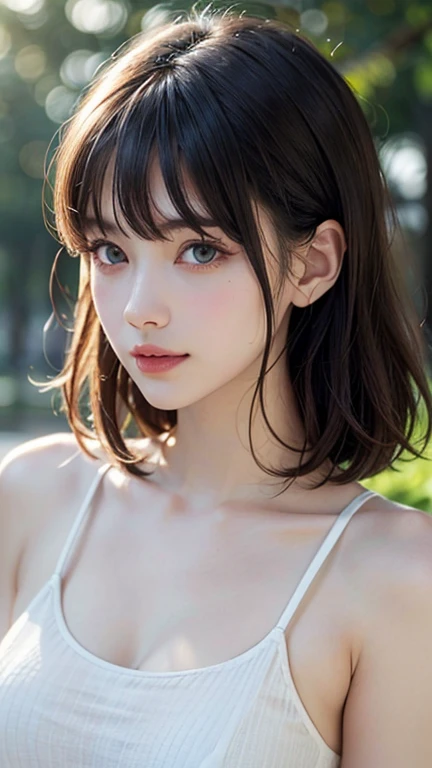 (UHD, Retina, masterpiece, precise, Anatomically_correct, Textured_skin, excellent_detail, High target_details, High target_quality, the best_quality, High target_The reservoir, 1080P, HD, 4K, 8K, 16K), (beautiful_detailed_Eyes, beautiful_detailed_Lips, extremely_detailed_Eyes_and_Face), (Soft_light:1.5), Physically based_Rendering, vivid_color, (Large target_breast:1.5,big nipples), (shining_hair, shining_skin, Tanning_skin, Face红), (Bangs:1.5), Eye_reflection, (Bokeh), (微lol_and_lol, Bob_cut, braid, White_Naked see-through dress), slim、Sexy、get wet。