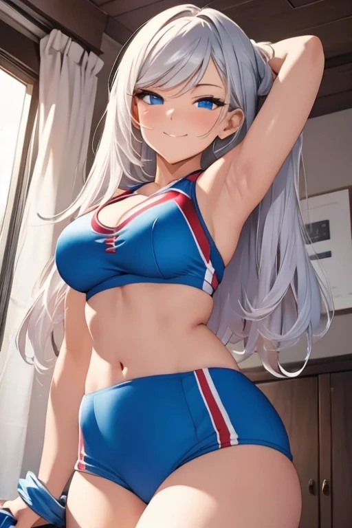Sexy anime girl in a cheerleader outfit