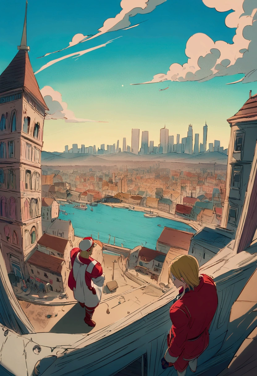 terry bogard, Andy Bogard, As if they were going to face each other and fight, New York in the background, 