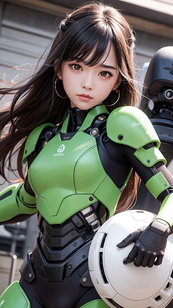 Textured skin, Super Detail, Attention to detail, high quality, 最high quality, High resolution, 1080P, hard disk, beautiful,(War Machine),beautifulサイボーグ女性,Dark Green Mecha Cyborg Girl,Fight,Girl with a mechanical body,、Plain junior high school girl　、Sweaty brown eyes、Sweaty face、Expressions of distress　blush　cute　Black-haired　((Steam coming out of my head)) (Steam coming out of the whole body)Glasses　Embarrassing　Hide the body　Spread your legs　M foot opening　((Falling to the ground))　(Shyness)