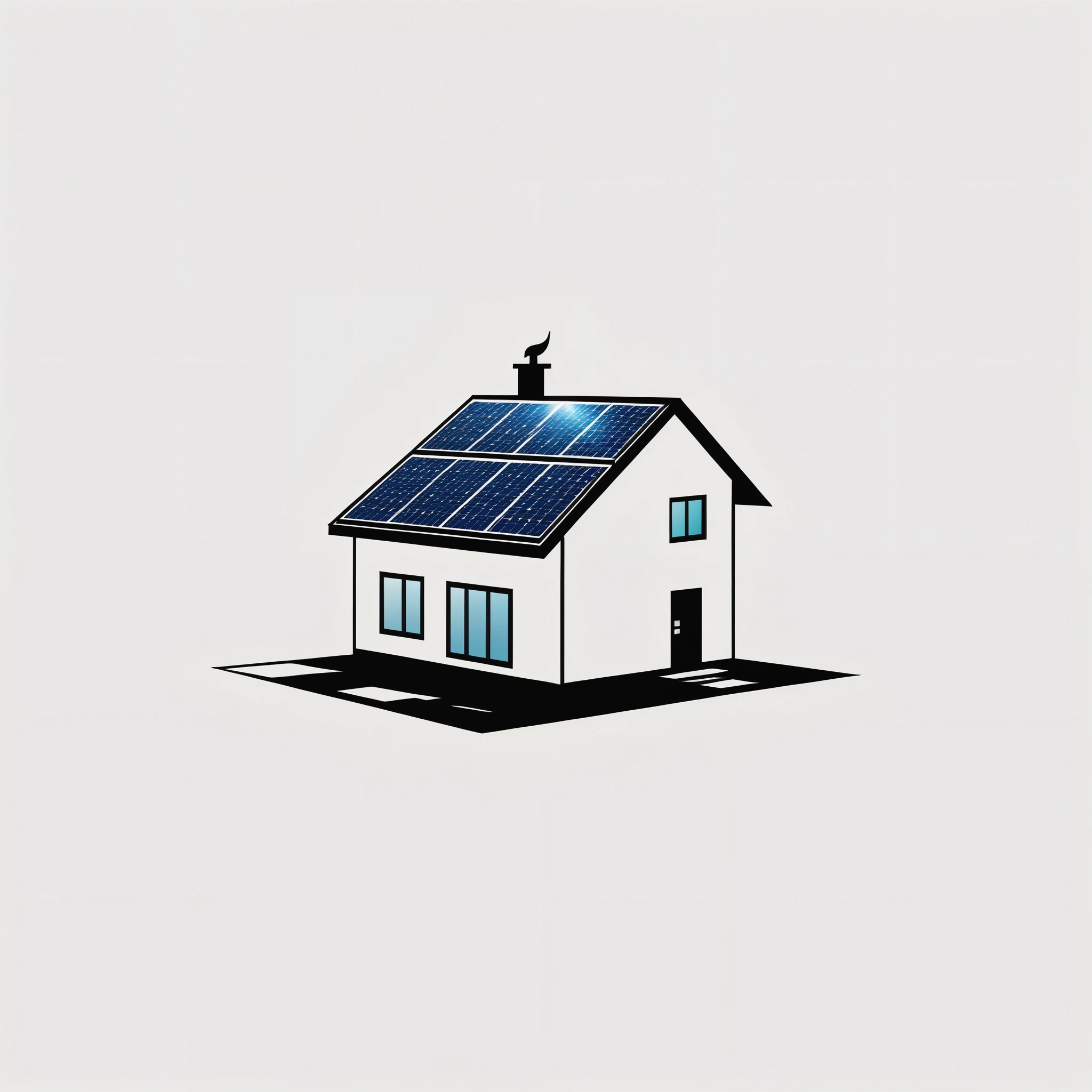a stylish logo of a new detached house with solar panels on its roof
Stylish logo, simple home silhouette
the roof of the house is fitted with solar panels
Pretty cool
chic and modern design
Stylish design
White background