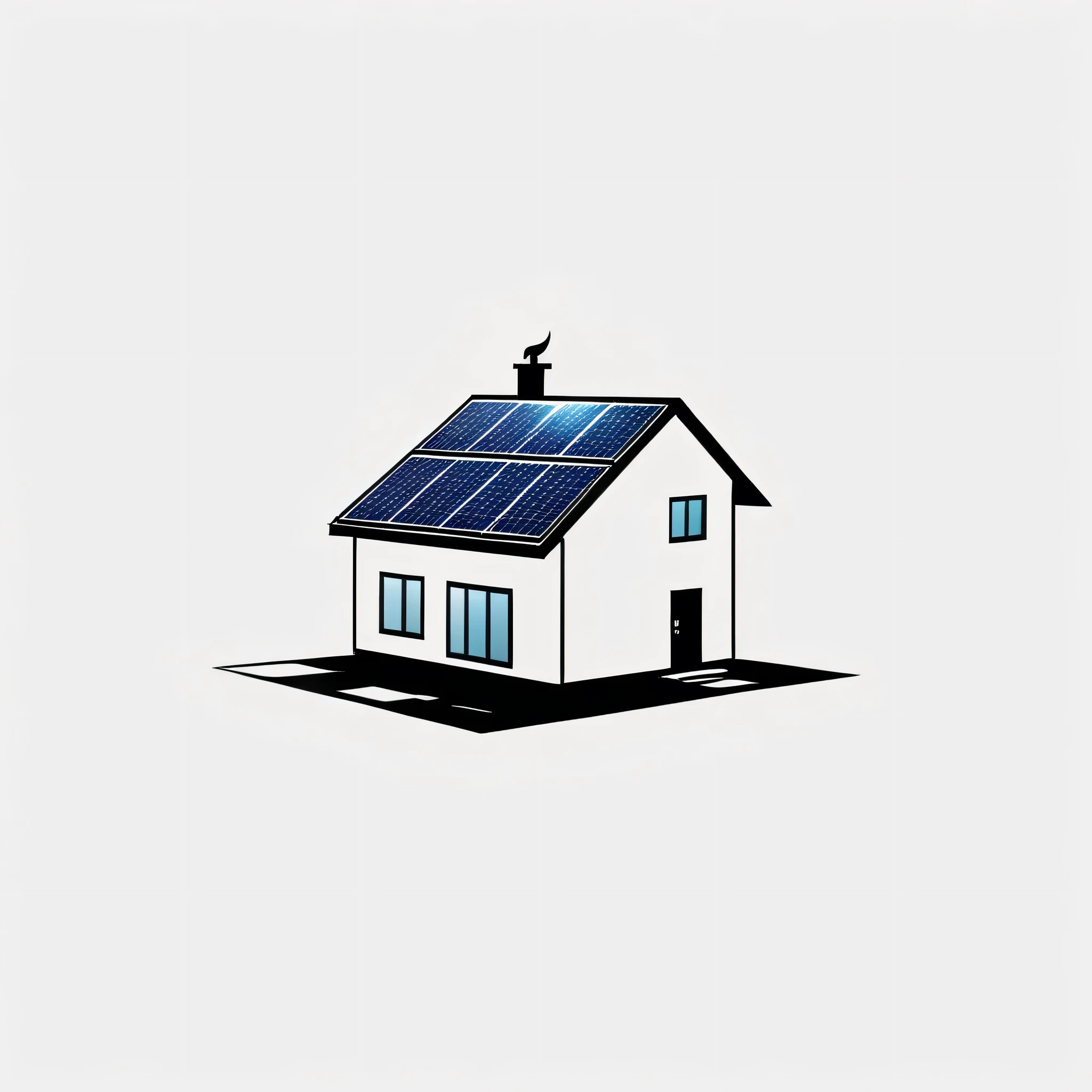 a stylish logo of a new detached house with solar panels on its roof
Stylish logo, simple home silhouette
the roof of the house is fitted with solar panels
Pretty cool
chic and modern design
Stylish design
White background