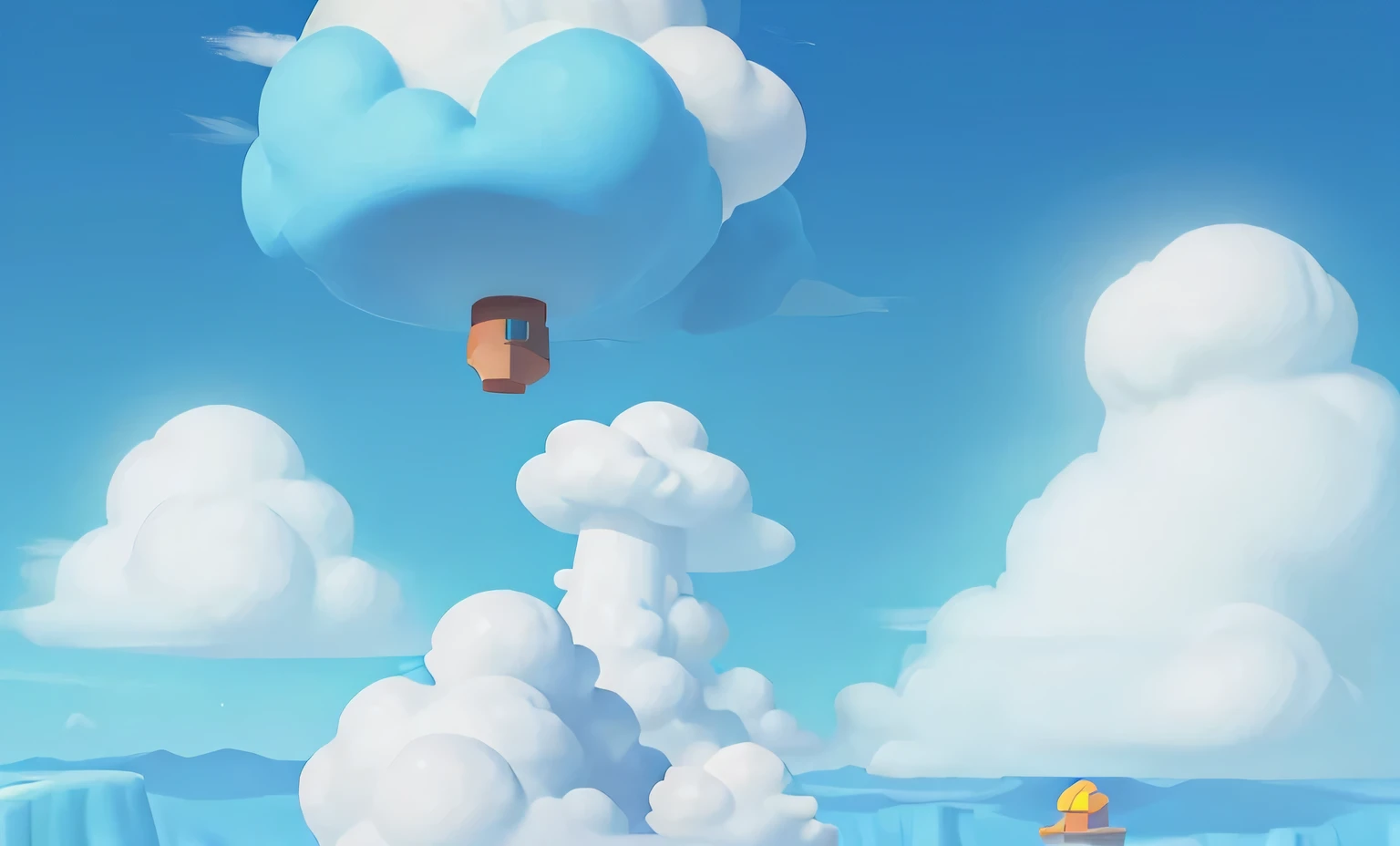 mario world sky, cloud, building, background, stylized, high quality, 8K