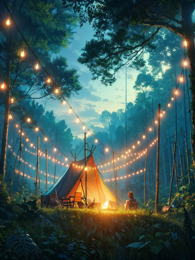 camping in forest