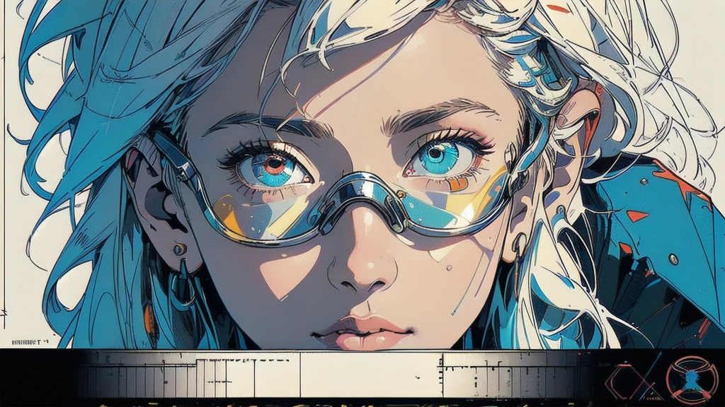 (((masterpiece, highest quality))),(((solo:1.2))),(((1girl:1.2))),32k wallpaper, very detailed, poster, vintage science fiction,(((((geometric cinematic movie poster))))), ((bauhaus)),(shape),(((abstract))),(mid century modern),movie poster,(((((portfolio))))),(((((Close-up))))),(((((bust up))))),((((more various angle)))),((((highlight)))),((((heterochromia)))),(((complete. detailed face))),((((Extremely talented)))),(((((most complecated futristic))))),(Colorful color scheme),(((detailed unlimited complete equipment : fullcoverlens goggle))),(((((Absolutely simple background))))),(((texture:grunge))),(((Cheek resting on hand))),((Rest on your chin)))