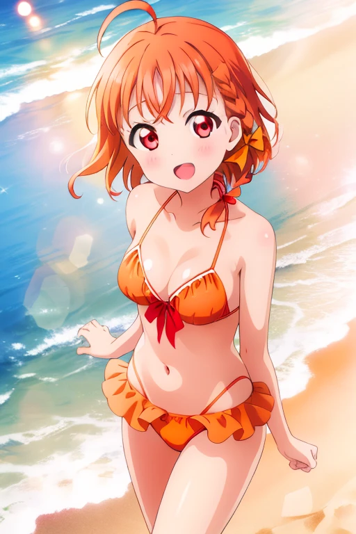 1girl, , (name one piece:1.4), (loli:1.5),baby face:1.d:1.5), (small body:1.5), (orange hair:1.4), seductive expression, slim lips, seductive pose, (swimsuit:1.4), (white bikini:1.4), beautiful swimsuit, cleavage, (tiny flat boobs:1.4), beautiful flat stomach, (beautiful stomach), (flat chest), high quality, best drawing, ultra detailed, 4k ultra hd, anime wallpaper, aesthetic background, beach background, high quality beach background, anime beach, detailed sea, detailed ocean, detailed water, ray tracing lighting, high quality background, high resolution, masterpiece, sharp details, ultra fine details, intricate details, (best resolution:1.5), directional lighting, cinematic details,raw 4k hdr, ((detailed face)), ((photorealistic face)), ((detailed hands)), (detailed body), (detailed hair), (((extreme detail)), ultra hd 4k, cinematic 8k, raw 8k, cinematic lightning, ((fine details)), ((intricate details)), ((detailed facial features)), ((detailed eyes)), detailed lighting, intricate detail, (((realistic))), realistic details, realistic face, ((extreme details)), (realistic face), realistic body, (((detailed body))), extremely detailed lighting, ((dynamic lighting)), (((ray tracing))), (((8k ultra hd))), cinematic lightning, (((extremely detailed realistic background))), (((detailed background))), ((realistic background)), ((cinematic background)), super realistic, natural lighting, natural background blur, (((photorealistic))), hyperrealistic 8k hdr background, (((sharp photorealistic details))), (masterpiece:1.5), drawn by master, best super quality, ultra quality, hyperrealistic lighting, beautiful background, neat drawing, clean art, ultra clear sharp details