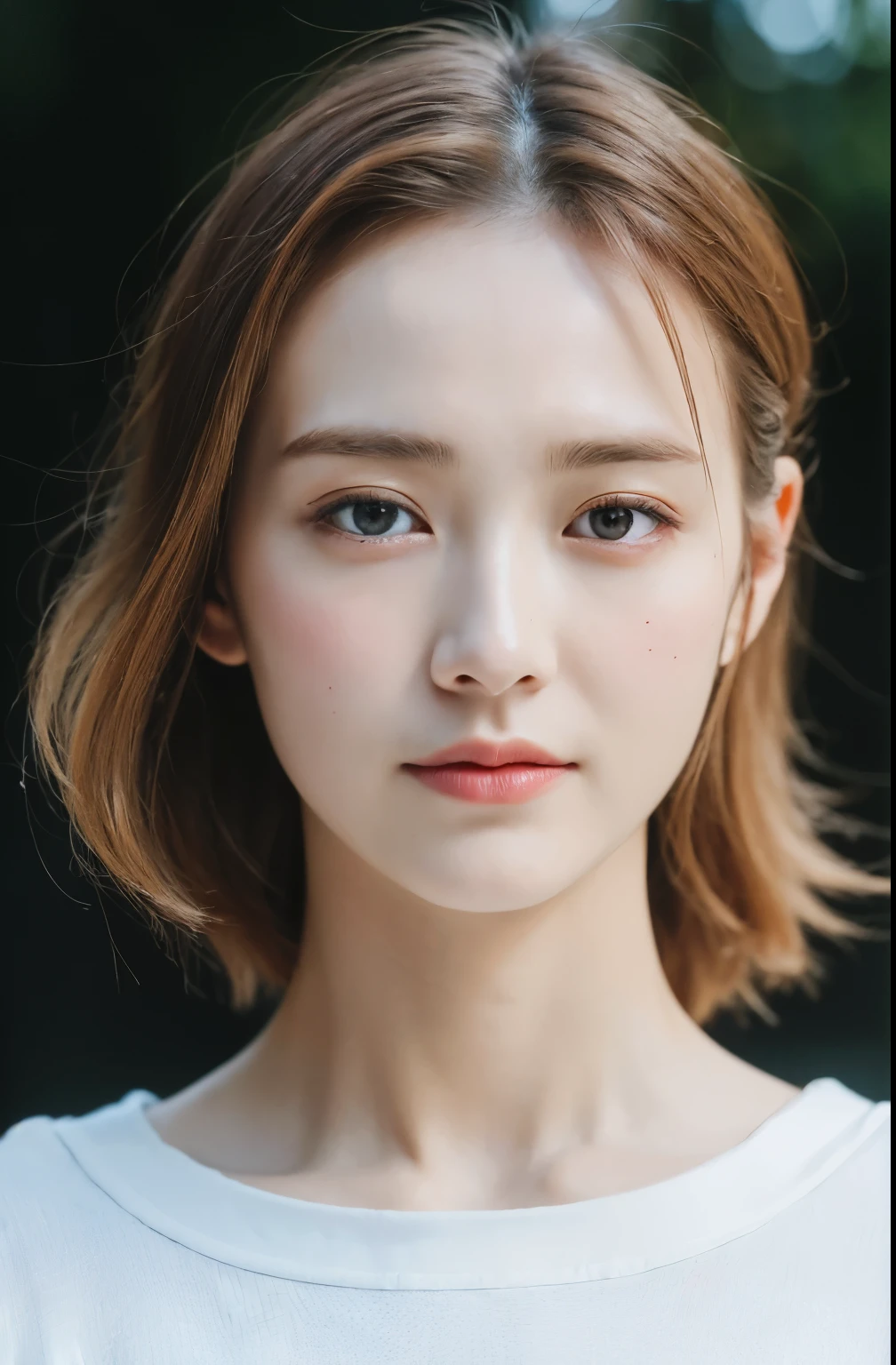 ((Highest quality, 8k, masterpiece :1.3)), One girl, Very fine skin、profile、Looking at the camera、Dynamic Lighting、Close-up of face、Beautiful woman with slim abdominal muscles :1.3, (Random Hairstyles, Huge breasts :1.2), Casual clothing :1.2 Highly Detailed Faces, Fine grain, double eyelid、Japanese women