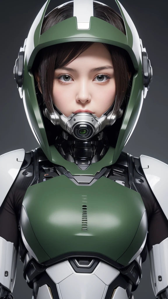 最high quality非常に詳細, Advanced Details, high quality, 最high quality, High resolution, 1080P, hard disk, beautiful,(War Machine),(Snug-fitting headgear),See the big picture,beautifulサイボーグ女性,Dark Green Mecha Cyborg Girl,BATTLE MODE,Mecha Body Girl 8k dark green body armor Elementary school girl Sweaty face Droopy eyes short hair Gas mask with extension nozzle boyish Steam coming out of my head My hair is wet with sweat Black Hair, Steam coming out of the mouth Do not expose skin Character Focus Only the eyes are exposed