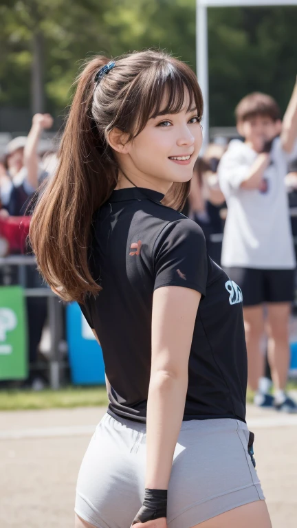 Best picture quality (8k, high resolution, Masterpiece: 1.2), super detailed, Random hairstyle, 26-year-old woman, 

Extraordinary beautiful girl、Cute and beautiful face details、(Facing the children_v1:0.008)、


score_9, score_8_upper, score_7_upper, 
Rugby Situation: The moment the try was scored。
clothing: Team Jersey、spike。
Pause: Crossing the finish line、Happy with the ball。
Camera angle: From the side、Feel the momentum。

,Active Pause ,
Beside her、The thunder danced。
Focus on the waist above


, random cute pose ,big eyes ,Puffy eyes ,  Heart Pupil, blush  , huge shy smile , salute


