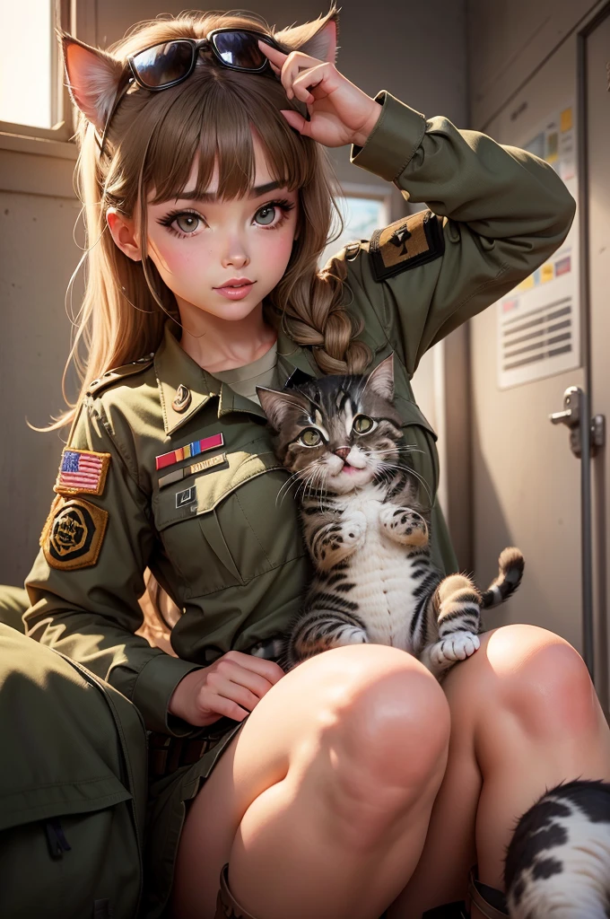 army　salute　kitten