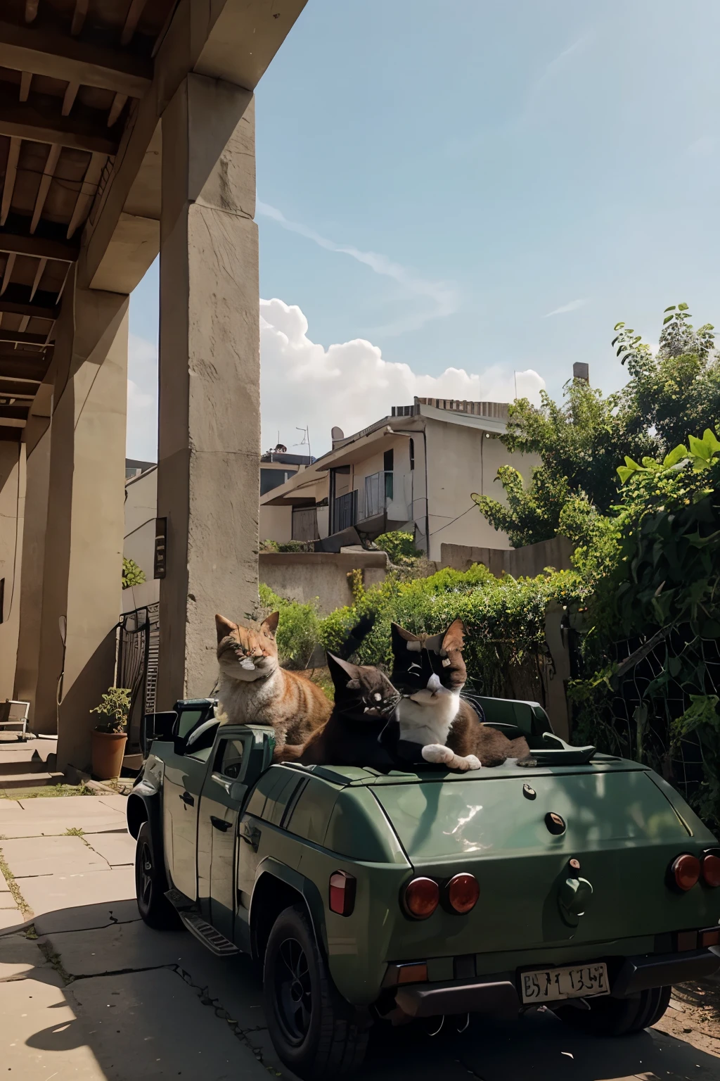Create a video of cats going to war
