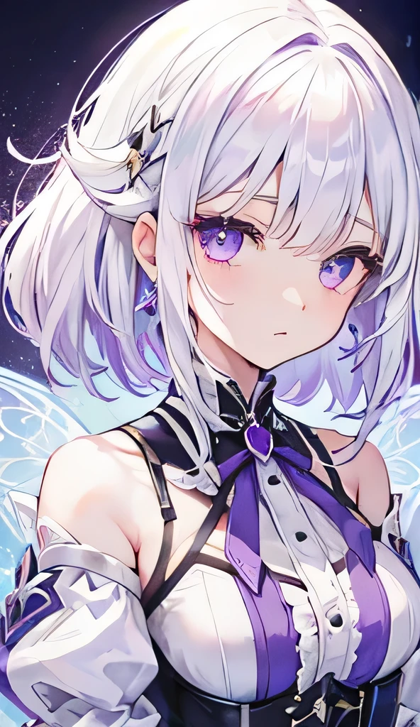 White hair purple fairy sweet girl