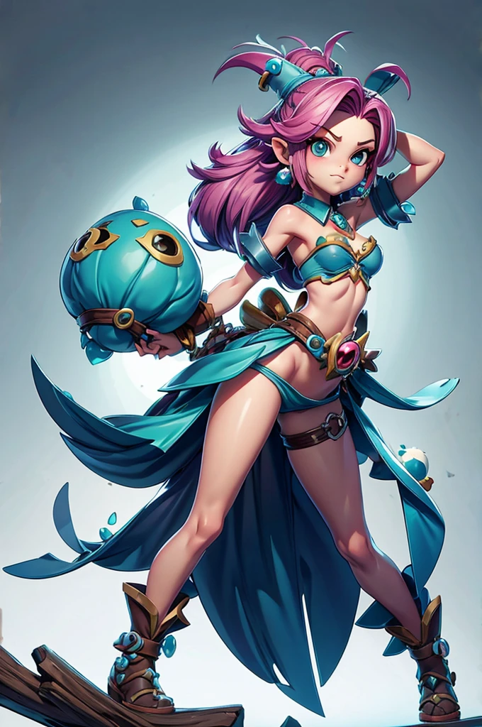 Rayman Legends style tree, character estilo art rayman legends, (girl), fully body, viking style, Giant Accessories,Giant Monster, Little bunny, sensuality, FANTASY
