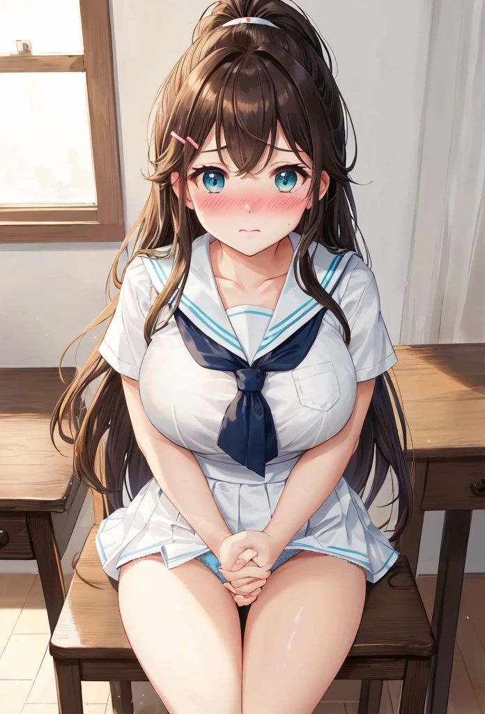 Portrait, official art, best masterpiece, best quality, best resolution, 8K, best detailed, perfect anatomy
BREAK
hatsuyuki \(kancolle\), black hair, long hair, blunt bangs, serafuku, teal sailor collar, neckerchief, short sleeves, pleated skirt, black socks, anchor symbol, (small breasts, short stature:1.2), (white panties:1.3)
BREAK
1boy, 1girl, sex, cowboy angle, from front
BREAK
(blush:1.3), (ahegao, female orgasm, shy:1.2), Squinting Eyes, lewd face, troubled eyebrows, open your mouth
BREAK
luxurious bed room, (night, midnight, darkness:1.3), very fine and detailed 16KCG wallpapers