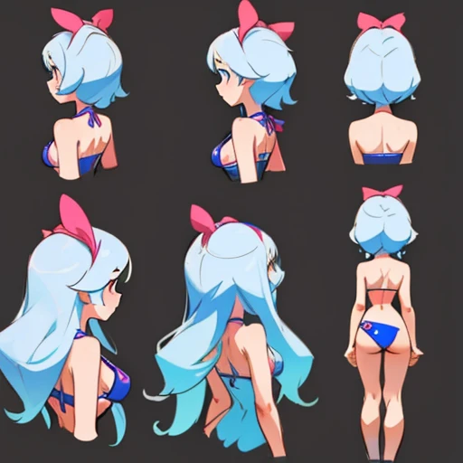 Sexy mini bikini  design inspired by alice in Wonderland  (Alicia), in various views (front and back) 
