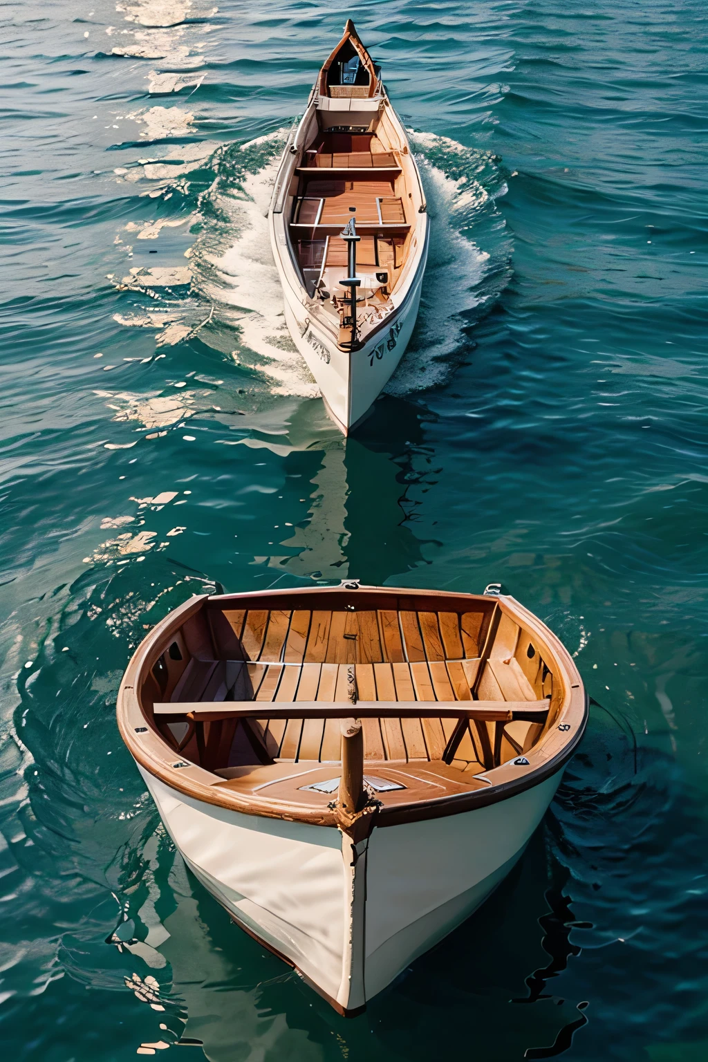 Make a image of a hand art boat with some realistic vibes