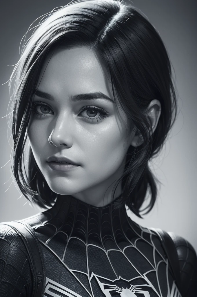 A photograph of Spider-Man, without mask, the 20s, bonitas, face detailed, looking at the camera, portraite, 8k hd, high qualiy