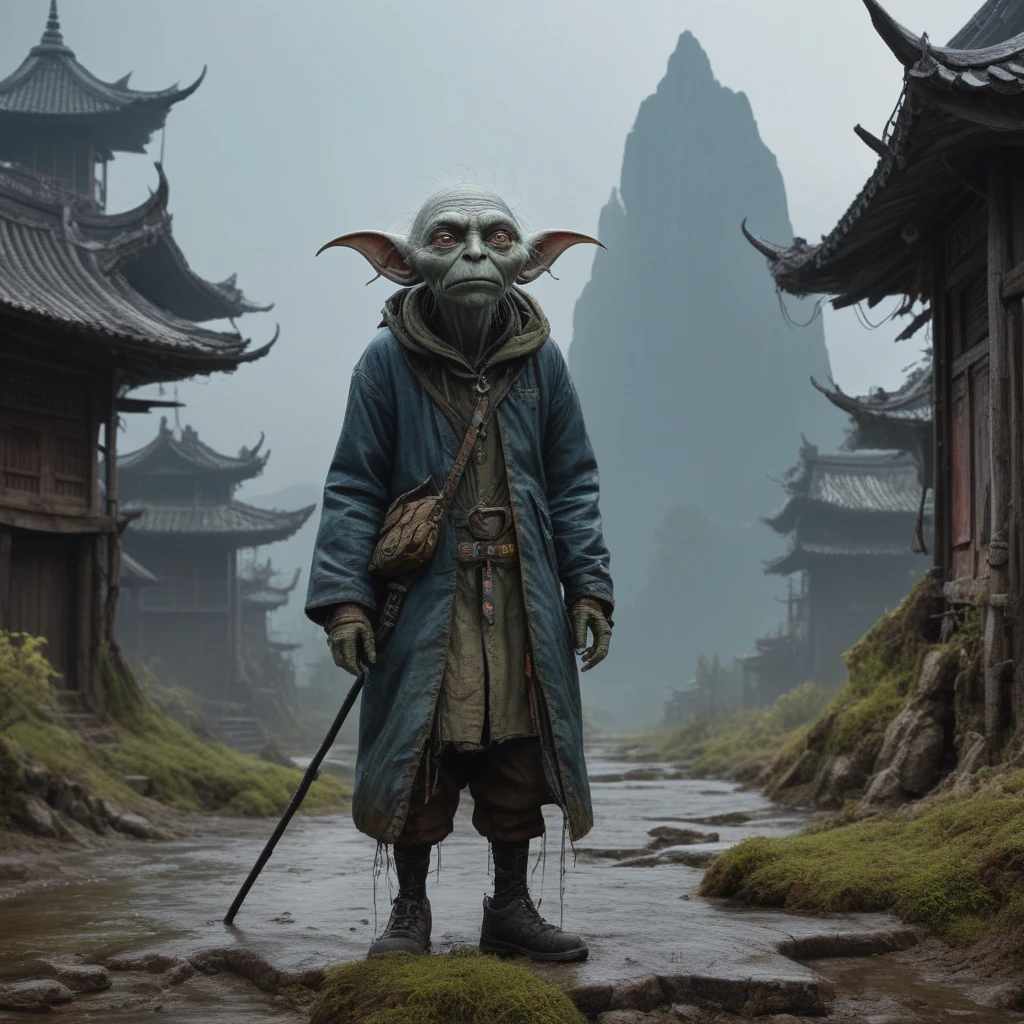 full body shot,very tall , Who can't fly,cinematic, colorful,natural skin textures, гиперrealistic, hyper detailed,extremely detailed,high contrast,realistic,Halsedun Goblin, back view,full body length,Evil Ghost,Hobgoblin,Beautiful face,complex parts,realistic wet skin,extremely complex parts,Anatomically correct, eyes extremely detailed, Tall detailed eyes,high contrast,ultra HD,retina,HDR,Photo,Photorealism,masterpiece, natural skin textures, гиперRealism,hyper detailed,high contrast,(HDR:1.4),Realism,Ultra detailed,irina yermolova, close full body shot,16K resolution,RAW, Nikon Z9,paul zizka,full body length,niobium goblin,native Irish,Beautiful face,An eyebrow is raised,full body shot,An ominous landscape,niobium gray atmosphere,author: Simon Stalenhag,Nicola Samori,(((Wangechi Muthu))),Primary colors,urban,extremely detailed,masterpiece,complex parts,faded,eyes extremely detailed, Tall detailed eyes,4k resolution,the island, hovering above the ground, Nikon Z9,Scary Village,Stalker,Stone forest in Yunnan province, China.