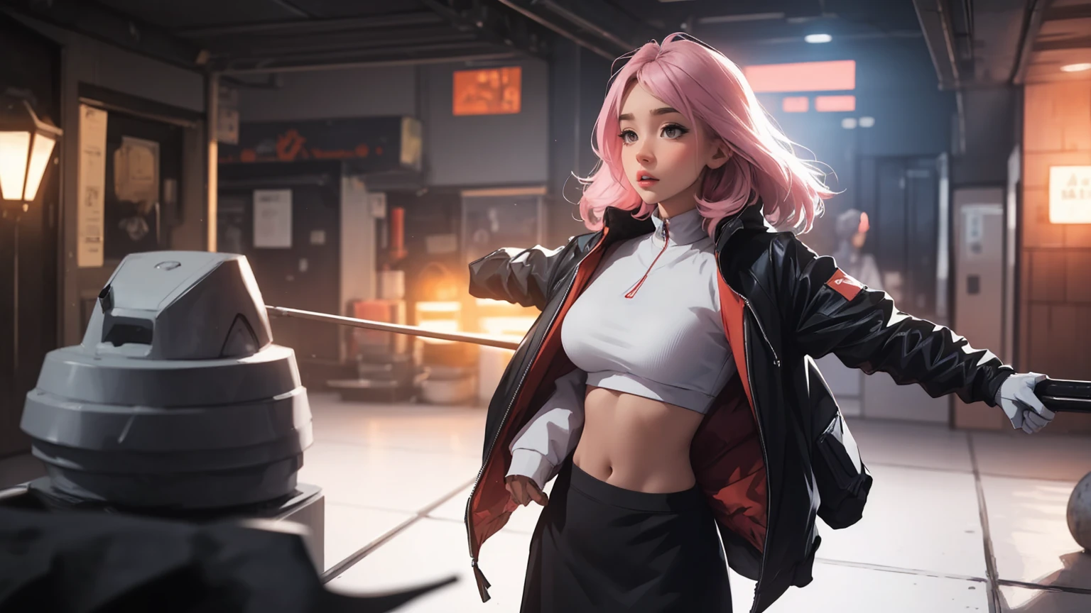 ahri, league of legend, sexy for, wallpapers, eyes detailed, fox_ear, (fox_tails), a skirt, (pink long hair), medium_breasts, looking_at_the_viewer, short_hair, mitts, navel, fail, Blue_there_are_eyes, eternal, Full_body, weapon, shoes, collar, black_Mittens, partition, Hood, hair_exceed_Yuon_There_Where_There is_eyes, circumcised_group, sweatshirt, black_pants, Sports_sweatpants, circumcised_Jacket, Cyberpunk character, cropped_himself、a high resolution、depth of field、natural soft light、professional lighting、about, standing, very длинные hair, cowboy shot, brilliant, brilliant hair, (night:1.2),Dreamy, [[gentle fingers and hands:0.55]::0.85],(detailed fingers),),(emotional),(breathtaking),(main part:1.2) все body.), (Anime Style), (Super Detailed), (brutal), (uhd, HDR), (8k), (High Resolution: 1.2), (Complex and Beautiful: 1.2), [[gentle fingers and hands:0.55]::0.85],(detailed fingers),),(emotional),(breathtaking),(main part:1.2) все body.), (Anime Style), (Super Detailed), (brutal), (uhd, HDR), (8k), (High Resolution: 1.2), (Complex and Beautiful: 1.2)