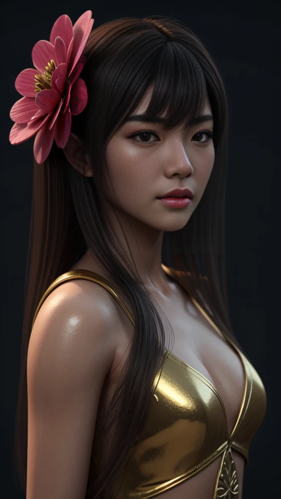 a close up of a woman with a pink costume and a pink flower in her hair, Ross Tran 8 K, chengwei pan on artstation, 3 d render character art 8 k, 2. 5 d CGI动漫奇幻艺术作品, fanart best artstation, CGSorthence e Fenghua Zhong, 4 k detail fantasy, 8k detailed art of high quality