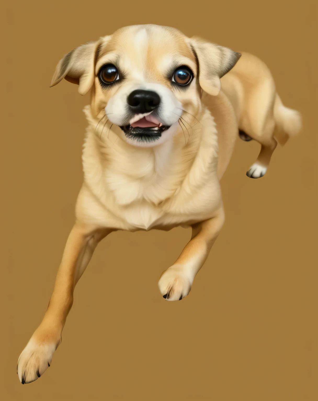 a very cute dog, she is very happy, her look is very happy and bright, she is smiling, the image is very detailed
