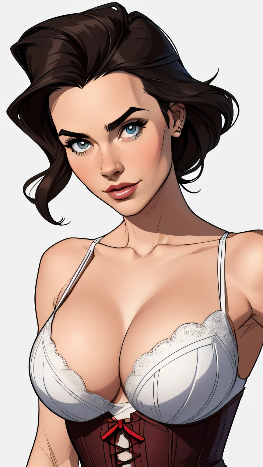 Personagens femininas Yvonne Strahovski cartoon style:1.2), Woman from southern Brazil Gaucha drawing ART Artline white background woman Cartoon image of a woman , sensual clothes , fearless super brave girl , cartoon style illustration, cartoon art style, cartoon art style, digital illustration style, highly detailed character design, cute detailed digital art, City fan art, portrait character design, beautiful digital illustration, high-quality portrait, comic book art, character design portrait, white background Busty without clothes and medium breasts female character two girlfriends Beautiful character pose in dynamic pose two women together Yvonne Strahovski on the left and together with Jennifer Connelly on the right with a symmetrical body with a corset and beautiful breasts, well-defined body, delicate and sensual, cartoon style, digital illustration having sex with each other