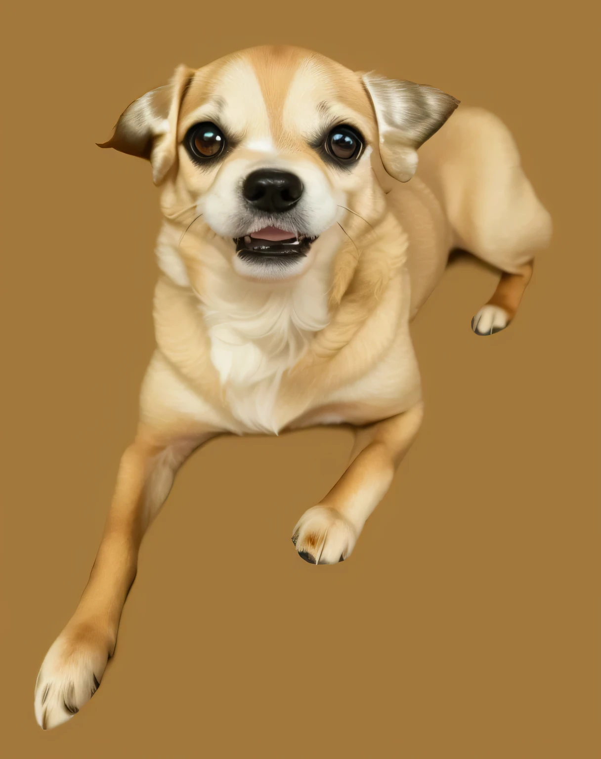 a very cute dog, she is very happy, her look is very happy and bright, she is smiling, the image is very detailed
