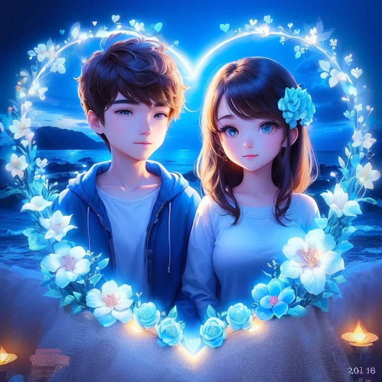 a couple of young people standing next to each other in front of a heart shaped frame, profile pic, lovely couple, cute digital art, profile picture 1024px, traditional art, true love, romantic couple, in love, digital art picture, fanart, cartoon art, ❤🔥🍄🌪, cute detailed digital art, cute cartoon, cute artwork