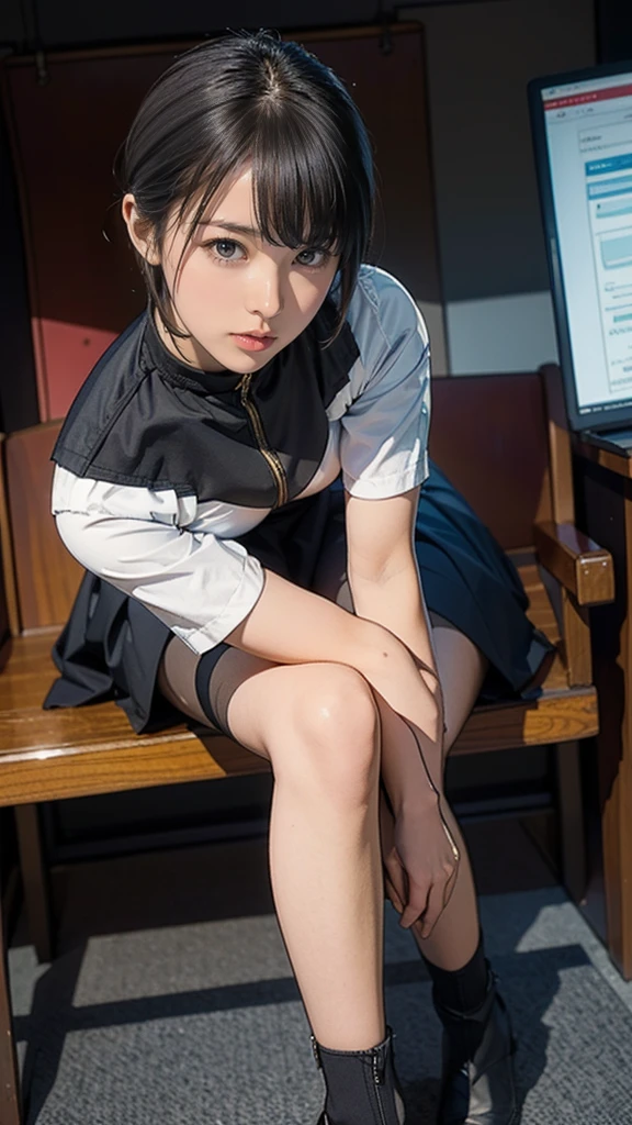 (full bodyesbian:1.5),(1girll:1.3),(view the viewer:1.4),(anatomy correct:1.45),(Dance in the mountains:1.3),(Very thick printed pantyhose:1.4),( Chinese woman wearing print fantasy Soviet style JK student uniform pleated skirt uniform pointed toe high heeled leather shoes :1.35), (Light particle effect:1.3),(In pink | amarelo | blue colors| green color |red colour | white colors| black in color| purpleish color| greys| Beige| Flesh color 1.4),(Glowing eyes:1.3),(Large amplitude action: 1.3),(Accurate and perfect face:1.4),hyper HD, Ray traching, reflective light,structurally correct, Award-Awarded, High detail, Fade in and out shadow contrast, Face lighting,cinmatic lighting, tmasterpiece, super detailing, High quality, High detail, Best quality, 16k,High contrast,
