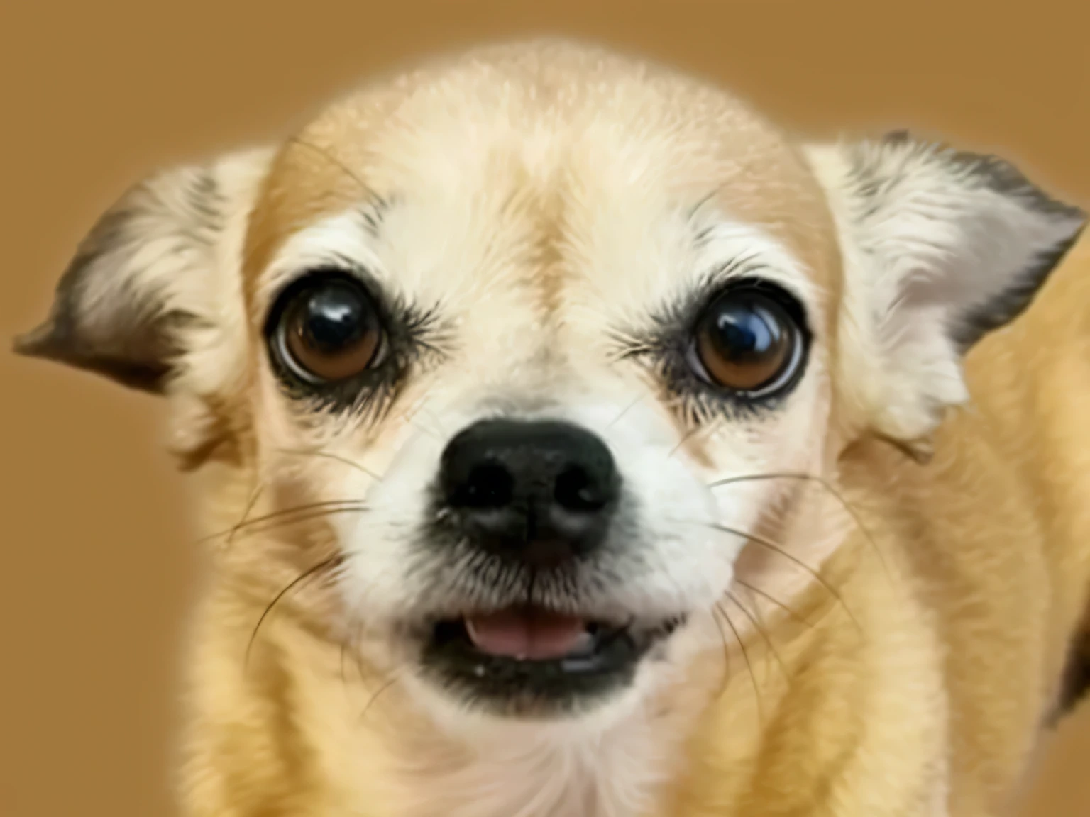 
a very cute dog, she is very happy, her look is very happy and bright, she is smiling, the image is very detailed
