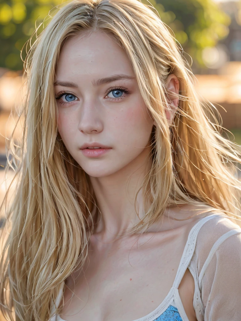 独奏, Young woman, looks at the viewer, 18 years old, Princess, fantasy, Slightly wavy long golden blonde hair, light white skin, Bright blue eyes, expressive eyes, beautiful appearance, In detail, detailed, masterpiece, high quality.